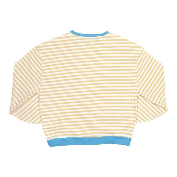 We The Free x Free People Classic Striped Oversized Crew Neck - Latte - Size XS - Picture 4 of 7